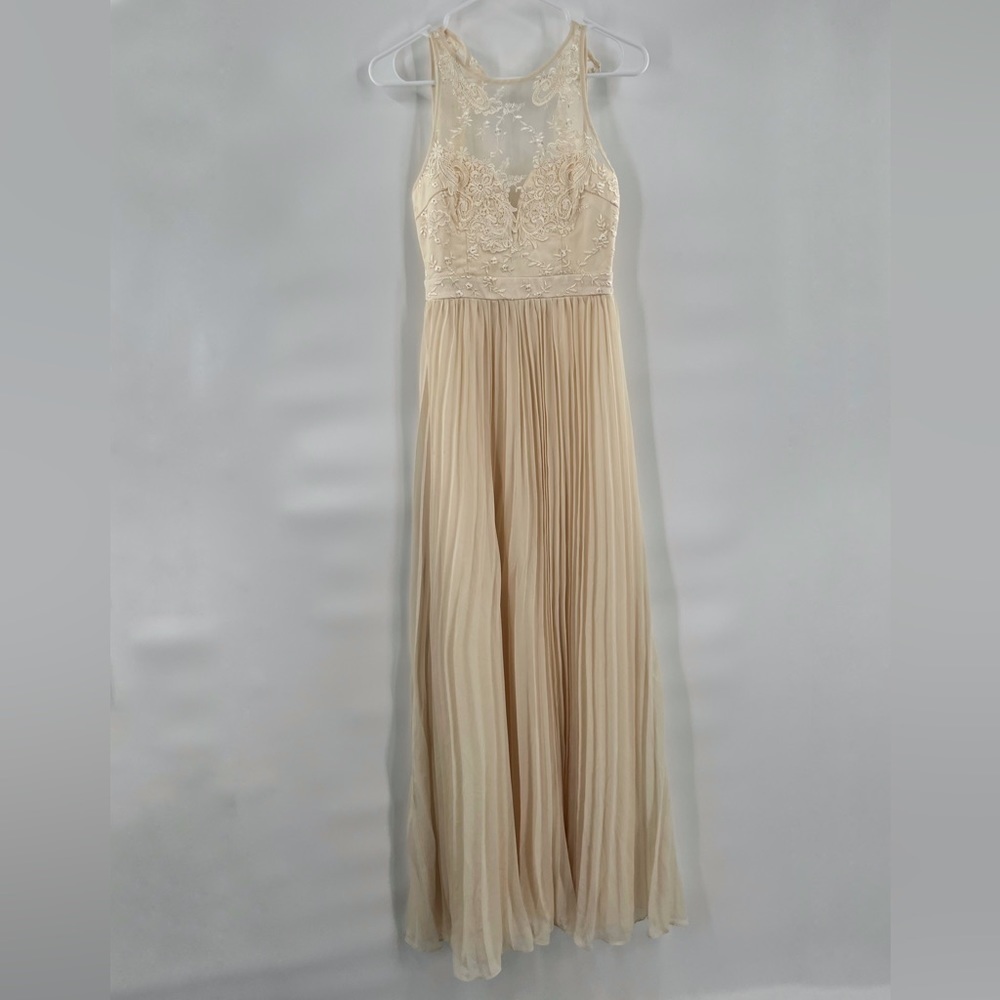 Saved by the dress cream flute maxi dress size small